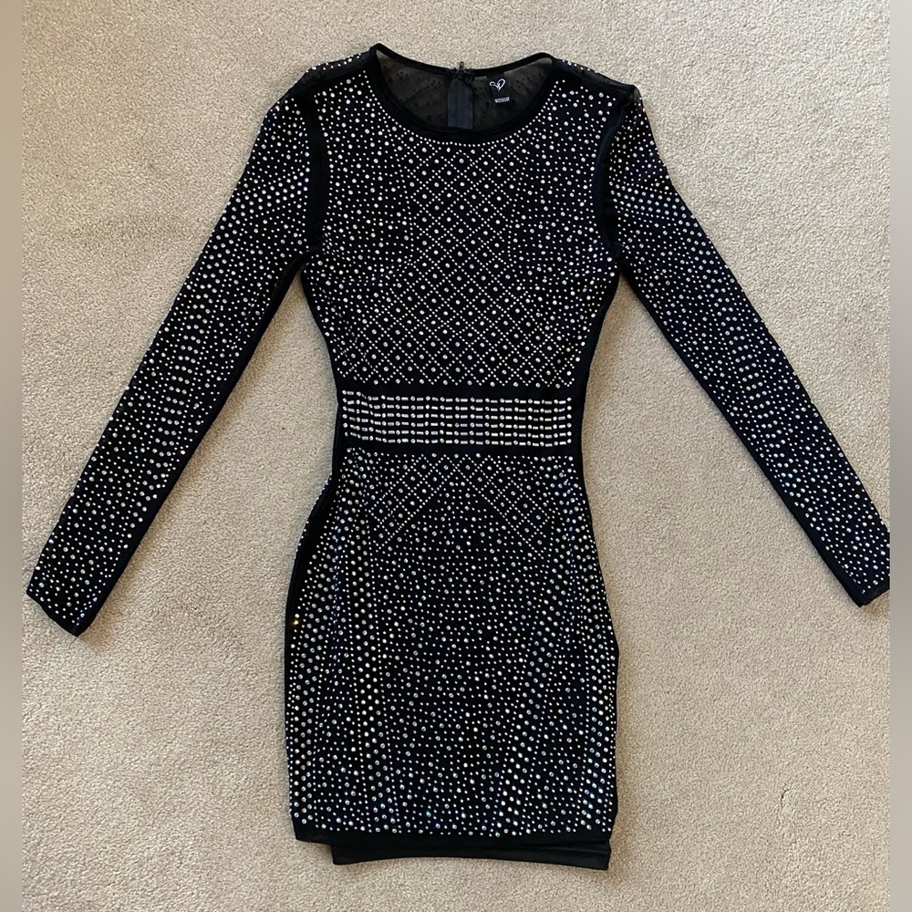 Black Sparkle Beaded Dress